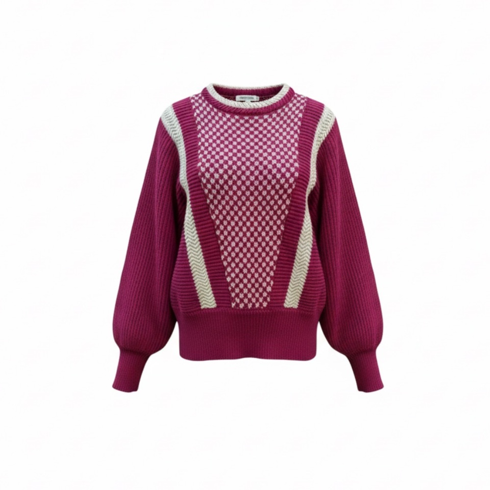 Final Sale!! Bundle!! ✨VINTAGE✨ Fuchsia Sweater with White Details